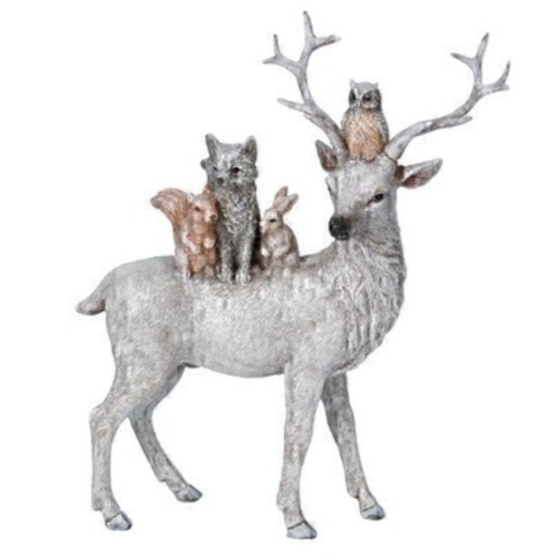 Large Woodland Animals and Birds resin ornaments by Gisela Graham. This fesive standing ornament by Gisela Graham will delight for years to come. It will compliment any house and will bring Christmas cheer to children at Christmas time year after year. Remember Booker Flowers and Gifts for Gisela Graham Christmas Decorations. 